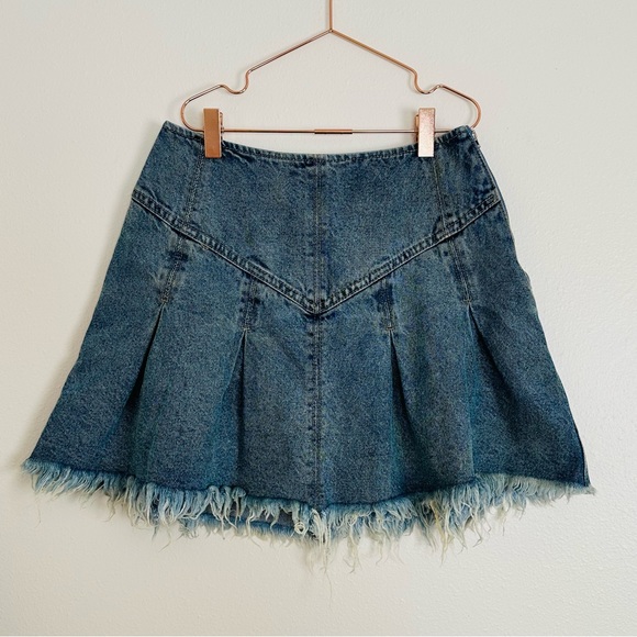 Free people marigold denim mini skirt boho - Picture 4 of 6